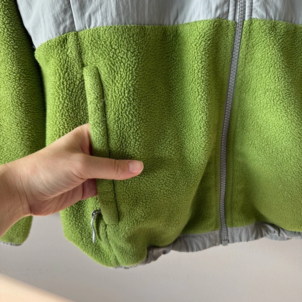 The North Face Kids Green and Gray Denali Full Zip Fleece Jacket Youth XL‎ 18